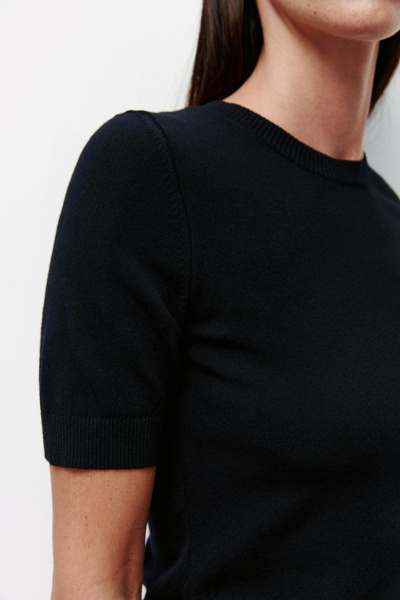 Футболка вязаная (XS, черный) 